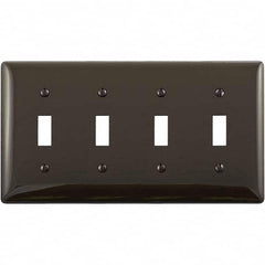 Hubbell Wiring Device-Kellems - Wall Plates Wall Plate Type: Switch Plates Color: Brown - Exact Industrial Supply