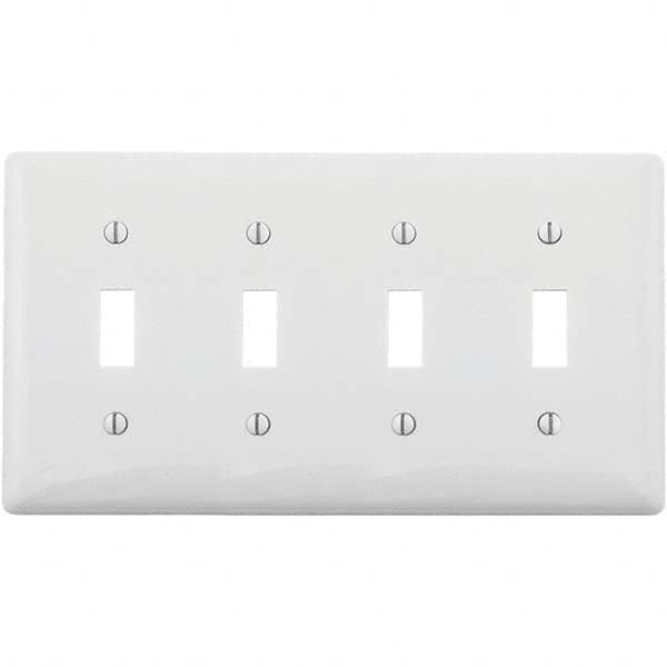 Hubbell Wiring Device-Kellems - Wall Plates Wall Plate Type: Switch Plates Color: White - Exact Industrial Supply