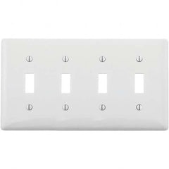 Hubbell Wiring Device-Kellems - Wall Plates Wall Plate Type: Switch Plates Color: White - Exact Industrial Supply