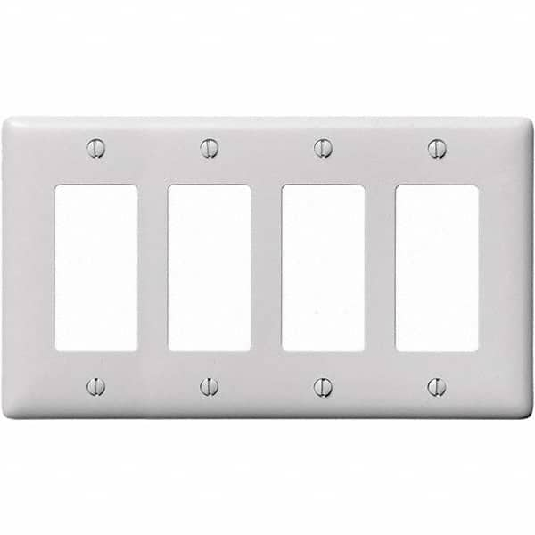 Hubbell Wiring Device-Kellems - Wall Plates Wall Plate Type: Outlet Wall Plates Color: White - Exact Industrial Supply