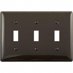 Hubbell Wiring Device-Kellems - Wall Plates Wall Plate Type: Switch Plates Color: Brown - Exact Industrial Supply