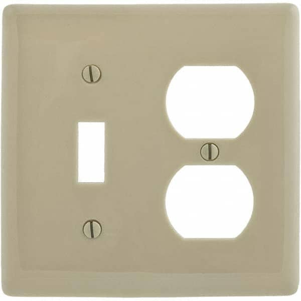 Hubbell Wiring Device-Kellems - Wall Plates Wall Plate Type: Combination Wall Plates Color: Ivory - Exact Industrial Supply