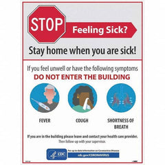 NMC - "STOP - Feeling Sick? Stay Home When You Are Sick", 18" Wide x 24" High, Paper Safety Sign - Exact Industrial Supply