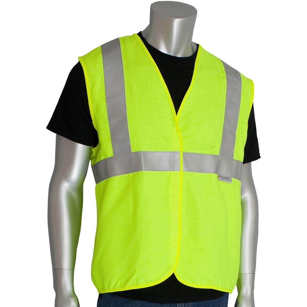 High Visibility Vest: Large Yellow, Zipper Closure, No Pocket