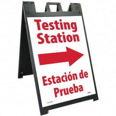 NMC - "Testing Station", 25" Wide x 45" High, Plastic Safety Sign - Exact Industrial Supply