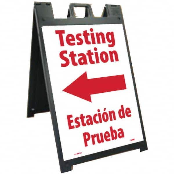 NMC - "Testing Station", 25" Wide x 45" High, Plastic Safety Sign - Exact Industrial Supply