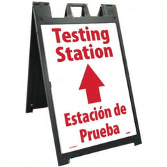 NMC - "Testing Station", 25" Wide x 45" High, Plastic Safety Sign - Exact Industrial Supply