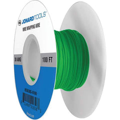 Hook Up Wire; Wire Size (AWG): 30; Wire Size (sq mm): 30 AWG; Number of Strands: 1; Jacket Color: Green; Overall Length: 100 ft; Maximum Operating Temperature: 221  ™F; Jacket Material: Kynar; Standards Met: UL 1423; Overall Length (Feet): 100 ft; Maximum