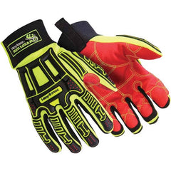 Cut & Puncture-Resistant Gloves: 3X-Large, ANSI Cut A3, ANSI Puncture 4 High-Visibility Yellow, Red & Black