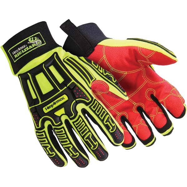 Cut & Puncture-Resistant Gloves: Size S, ANSI Cut A3, ANSI Puncture 4, TP-X Palm Black, Red & Yellow, Thermoplastic Elastomer Back, Textured Grip