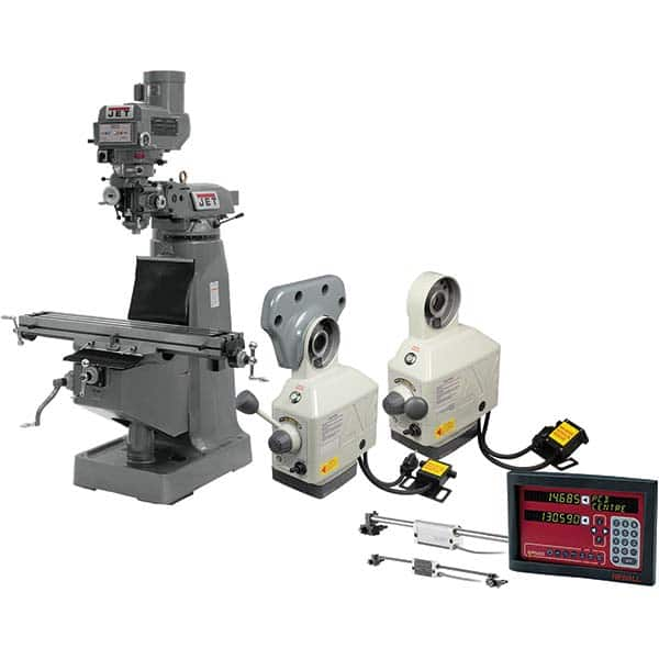 Jet - Knee Milling Machines Spindle Speed Control: Variable Speed Pulley Table Length (Inch): 49 - Exact Industrial Supply