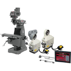 Jet - Knee Milling Machines Spindle Speed Control: Variable Speed Pulley Table Length (Inch): 49 - Exact Industrial Supply