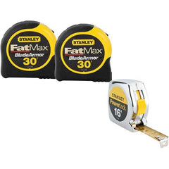 Stanley - Tape Measures Length (Feet): 30.000 Width (Inch): 1-1/4 - Exact Industrial Supply