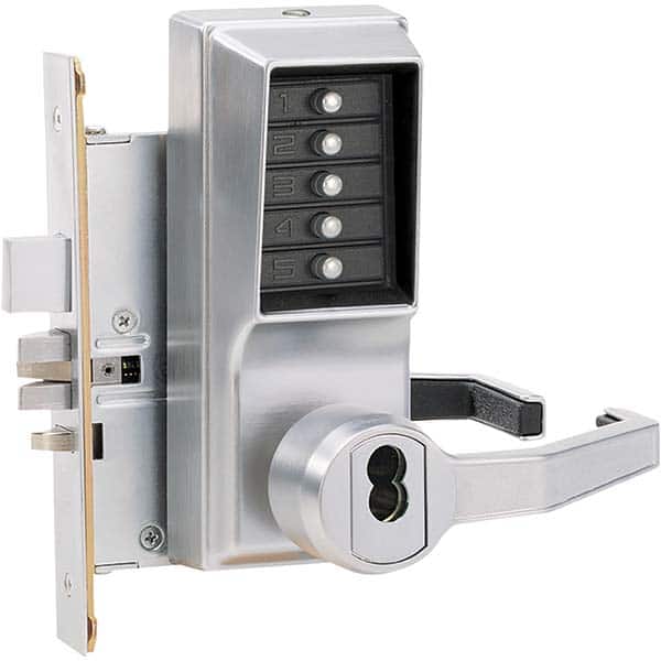 Simplex - Lever Locksets Type: Push-button Lock Door Thickness: 1-3/4 - Exact Industrial Supply