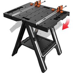 Worx - Stationary Work Benches, Tables Type: Foldup Sawhorse Top Material: Plastic - Exact Industrial Supply