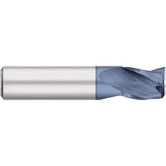 Square End Mill: 0.2188'' Dia, 7/16'' LOC, 1/4'' Shank Dia, 2'' OAL, 3 Flutes, Solid Carbide Single End, AlTiN Finish, Upcut Flute, 30 ° Helix, Centercutting, RH Cut, RH Flute