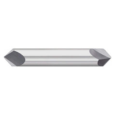 Titan USA - Chamfer Mills; Cutter Head Diameter (Inch): 1/8 ; Included Angle B: 30 ; Included Angle A: 120 ; Chamfer Mill Material: Solid Carbide ; Chamfer Mill Finish/Coating: Uncoated ; Overall Length (Inch): 2 - Exact Industrial Supply