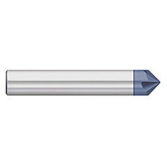 Titan USA - Chamfer Mills; Cutter Head Diameter (Inch): 1/8 ; Included Angle B: 60 ; Included Angle A: 60 ; Chamfer Mill Material: Solid Carbide ; Chamfer Mill Finish/Coating: AlTiN ; Overall Length (Inch): 1-1/2 - Exact Industrial Supply