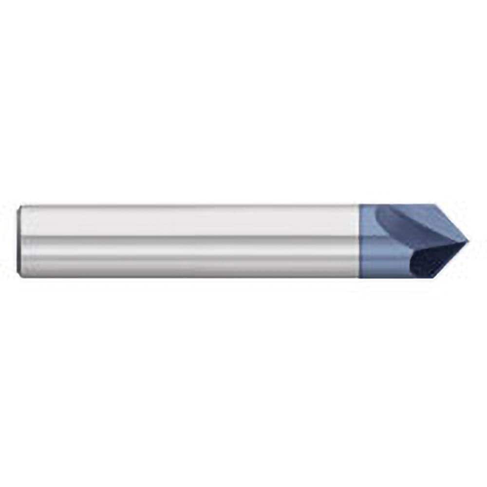 Titan USA - Chamfer Mills; Cutter Head Diameter (Inch): 3/16 ; Included Angle B: 30 ; Included Angle A: 120 ; Chamfer Mill Material: Solid Carbide ; Chamfer Mill Finish/Coating: AlTiN ; Overall Length (Inch): 2-1/2 - Exact Industrial Supply