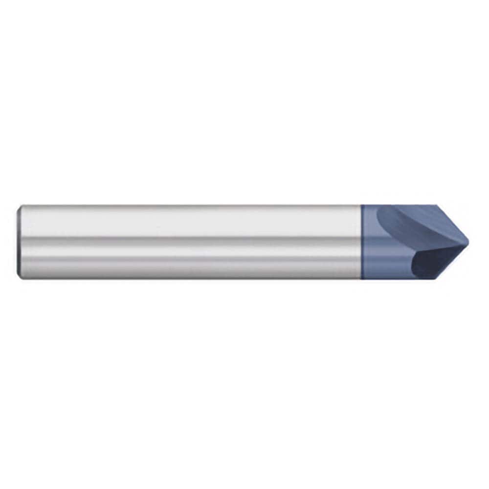 Titan USA - Chamfer Mills; Cutter Head Diameter (Inch): 3/16 ; Included Angle B: 45 ; Included Angle A: 90 ; Chamfer Mill Material: Solid Carbide ; Chamfer Mill Finish/Coating: AlTiN ; Overall Length (Inch): 2-1/2 - Exact Industrial Supply