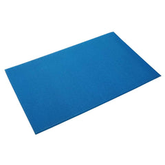 Anti-Fatigue Mat: 5' Length, 3' Wide, 3/8″ Thick, Polyvinylchloride Pebbled & Smooth, Blue, Dry
