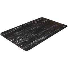 Anti-Fatigue Mat: 60' Length, 4' Wide, 5/8″ Thick, Vinyl Smooth, Black, Dry