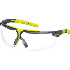 Safety Glass: Anti-Fog & Scratch-Resistant, Polycarbonate, Clear Lenses, Frameless, UV Protection Charcoal Frame, Single, Adjustable