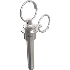 Ball Grip Quick-Release Pin: Ring Handle, 16 mm Pin Dia, 10 mm Usable Length 78.33 mm OAL, 17-4 Stainless Steel, Stainless Steel Handle