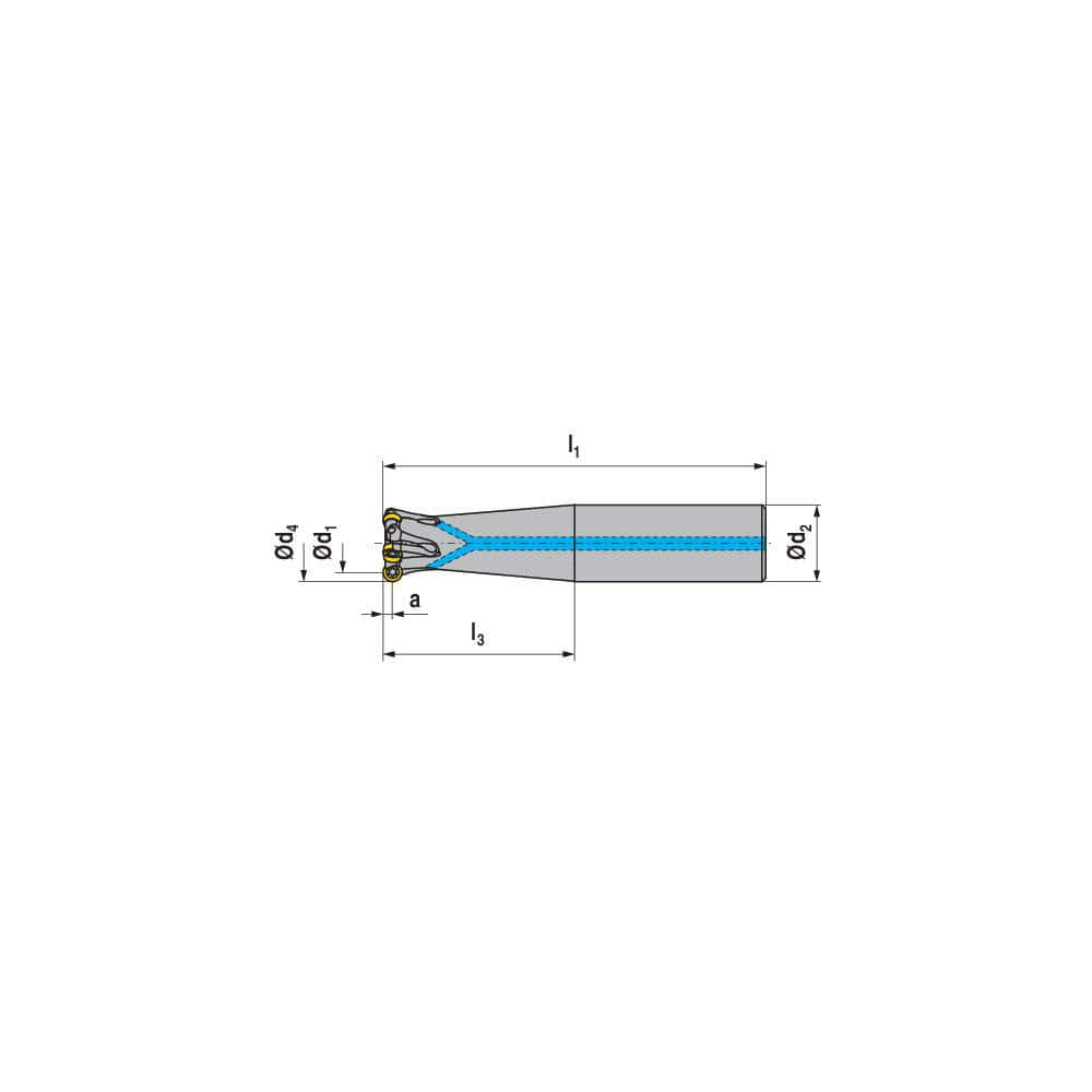 Indexable Ball Nose End Mills; Milling Diameter: 20.00 mm; Maximum Depth Of Cut: 5.00 mm; Maximum Ramping Angle: 1.3; Shank Diameter: 20.00 mm; Shank Type: Cylindrical; Compatible Insert Style: RPHX; RPNX; Compatible Insert Size Code: RP.X 10T3..; Toolhol