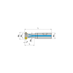 Indexable Chamfer & Angle End Mills; Minimum Cutting Diameter (mm): 6.00; Maximum Cutting Diameter (mm): 14.40; Lead Angle: 45; Maximum Depth of Cut (mm): 4.00; Compatible Insert Size Code: SD.. 0903..; Shank Type: Weldon Flat; Shank Diameter (Inch): 16;