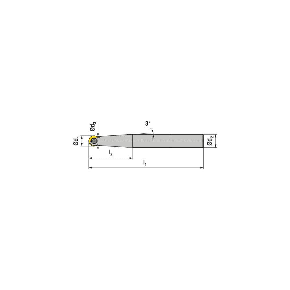 Indexable Ball Nose End Mills; Milling Diameter: 10.00 mm; Maximum Depth Of Cut: 35.00 mm; Shank Diameter: 12.00 mm; Shank Type: Cylindrical; Compatible Insert Style: ROHX; XOHX; Compatible Insert Size Code: RO.X10 / XO.X10; Toolholder Style: Carbide Shan