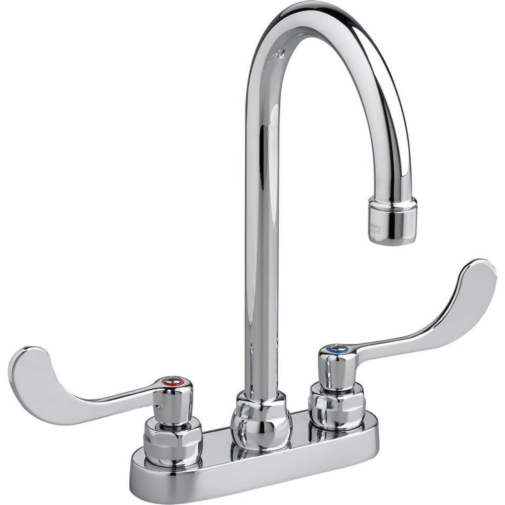 Lavatory Faucets; Inlet Location: Back; Spout Type: Swivel Gooseneck; Inlet Pipe Size: 0.5 in; Inlet Gender: Male; Maximum Flow Rate: 1.5; Mounting Centers: 4; Material: Cast Brass; Finish/Coating: Polished Chrome; Spout Height: 4 in; Minimum Order Quanti