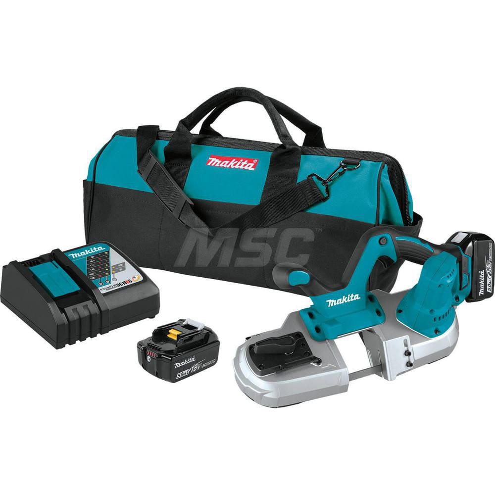 Cordless Portable Bandsaw: 18V, 32-7/8″ Blade, 630 SFPM, Round: 2-1/2″, Rectangle: 2-1/2 x 2-1/2″ Lithium-ion Battery Included