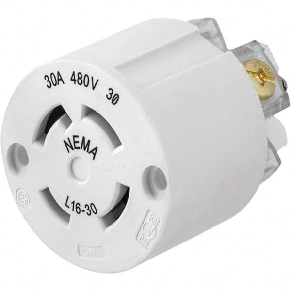 Hubbell Wiring Device-Kellems - 3-Phase Delta 480 VAC 30A NEMA L16-30R Industrial Twist Lock Connector - Exact Industrial Supply