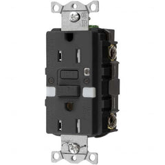 Hubbell Wiring Device-Kellems - GFCI Receptacles Grade: Commercial Color: Black - Exact Industrial Supply