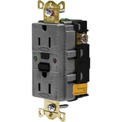 Hubbell Wiring Device-Kellems - GFCI Receptacles Grade: Industrial Color: Gray - Exact Industrial Supply