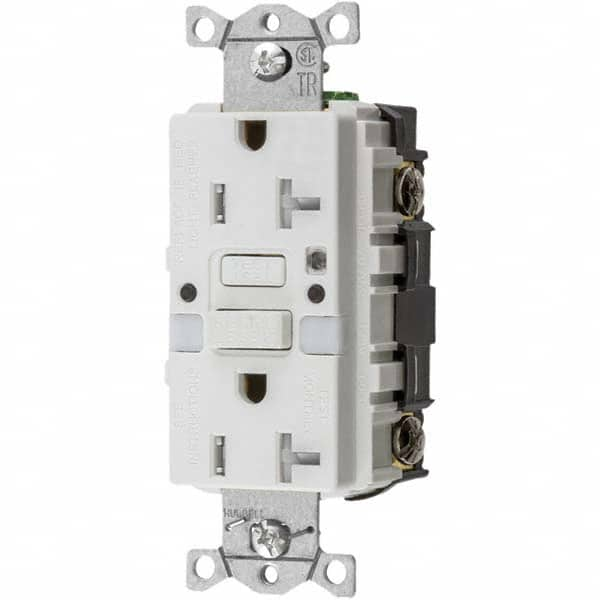 Hubbell Wiring Device-Kellems - GFCI Receptacles Grade: Commercial Color: White - Exact Industrial Supply