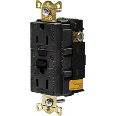 Hubbell Wiring Device-Kellems - GFCI Receptacles Grade: Industrial Color: Black - Exact Industrial Supply