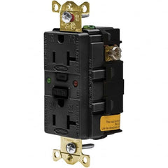 Hubbell Wiring Device-Kellems - GFCI Receptacles Grade: Industrial Color: Black - Exact Industrial Supply