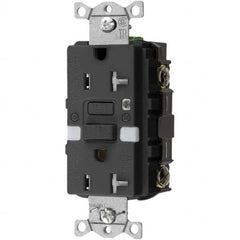 Hubbell Wiring Device-Kellems - GFCI Receptacles Grade: Commercial Color: Black - Exact Industrial Supply