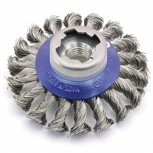 Osborn - 4-1/2" OD, 5/8-11 Arbor Hole, Knotted Steel Wheel Brush - Exact Industrial Supply