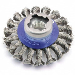 Osborn - 4-1/2" OD, 5/8-11 Arbor Hole, Knotted Steel Wheel Brush - Exact Industrial Supply
