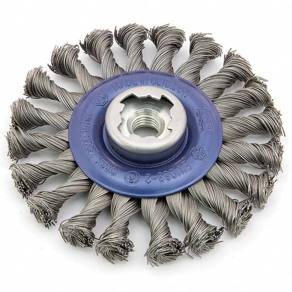 Osborn - 5" OD, 5/8-11 Arbor Hole, Knotted Stainless Steel Wheel Brush - Exact Industrial Supply