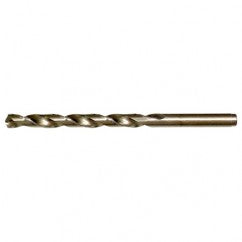 3.10mm RHS / RHC HSS-CO 8% (M42) 135 Degree Split Point Cobalt Heavy Duty Jobber Length Drill - Straw / Gold Oxide - Exact Industrial Supply