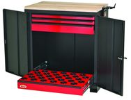 CNC Workstation - Holds 30 Pcs. HSK63A Taper - Black/Red - Exact Industrial Supply