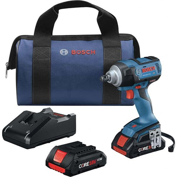 Bosch - Cordless Impact Wrenches & Ratchets Voltage: 18.0 Drive Size (Inch): 1/2 - Exact Industrial Supply