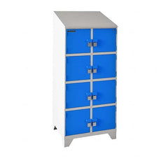 8 Locker Pod Locker: Bright Blue & Light Gray