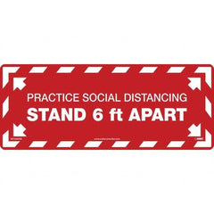 NMC - "Please Practice Social Distancing" Adhesive-Backed Floor Sign - Exact Industrial Supply