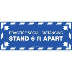 NMC - "Please Practice Social Distancing" Adhesive-Backed Floor Sign - Exact Industrial Supply