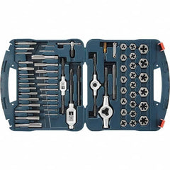 Bosch - Tap & Die Sets Minimum Tap Thread Size (Inch): 6-32 Maximum Tap Thread Size (Inch): 1/4-18 - Exact Industrial Supply